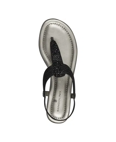 Bandolino Kayte Womens Glitter Jeweled Thong Sandals In Black