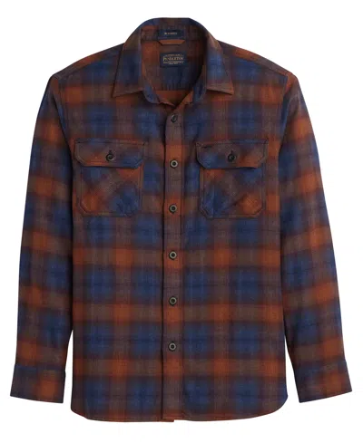 Pendleton Men's Burnside Flannel Spread Collar Shirt In Blue