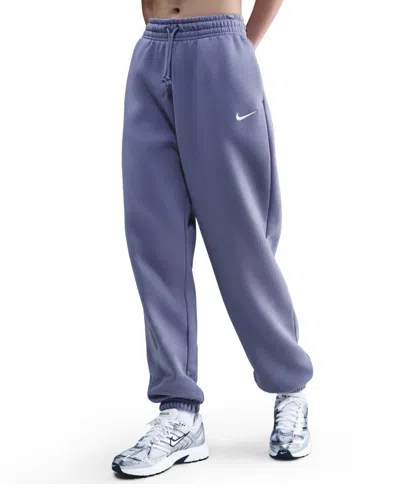 Nike Women's  Sportswear Phoenix Fleece High-waisted Oversized Sweatpants In Blue
