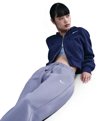 Nike Women's  Sportswear Phoenix Fleece High-waisted Oversized Sweatpants In Blue