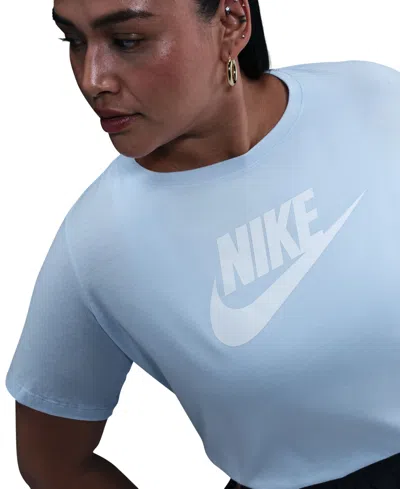 Nike Plus Size Active Sportswear Essentials Short-sleeve Logo T-shirt In Blue