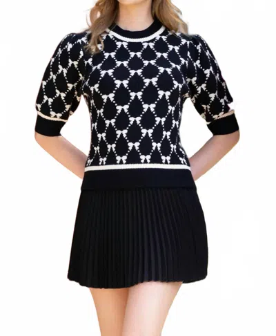 Thml Bow Sweater In Black In Black