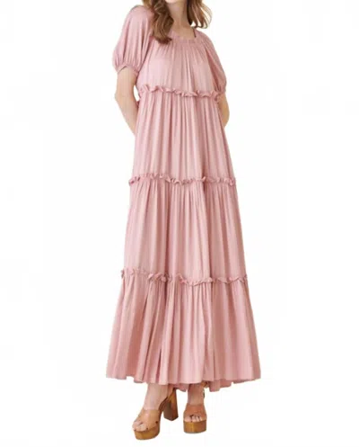 Fore Rose Bud Maxi Dress In Pink In Pink
