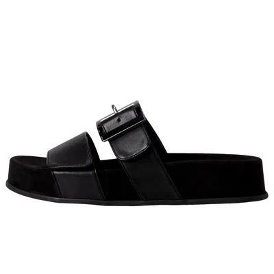 Paul Green Aloha Slides Black Future Nappa 6157-047bf Women's In Black
