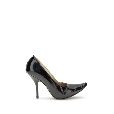 Margiela Black Calf Leather Bos Taurus High Heel Pumps In Black