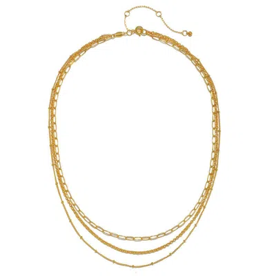 Satya Jewelry Layered Beauty Multiple Chain Necklace In Gold