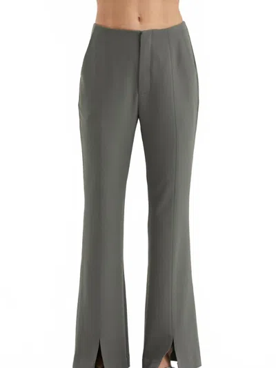 Crescent Noelle Front Slit Flare Pants In Cool Grey In Gray