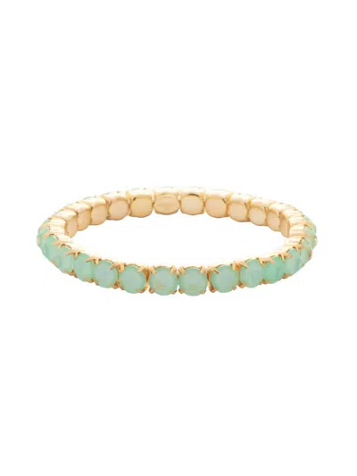 Sorrelli Women's Mini Sienna Stretch Bracelet In Bright Gold-tone/mint Delite In Multi