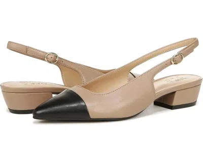 Naturalizer Banks Flats Women's Taupe Leather Pointed Toe Slingback Gal1666 In Neutral