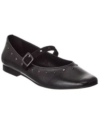 M By Bruno Magli Elissa Leather Flat In Black
