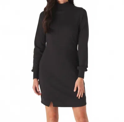 The Normal Brand Puremeso Mock Neck Mini Dress In Black In Black