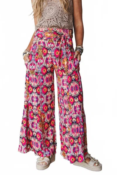 Three Bird Nest Secret Admirer Printed Pants In Pink Multi In Pink