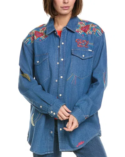 Mother The Exes And Ohs Shirt In Blue