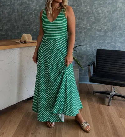 Blakeley Luciana Stripe Maxi Dress In Green In Green