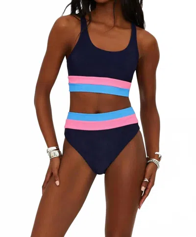 Beach Riot Mackenzie Bikini Top In Paradise Harbor Colorblock In Multi