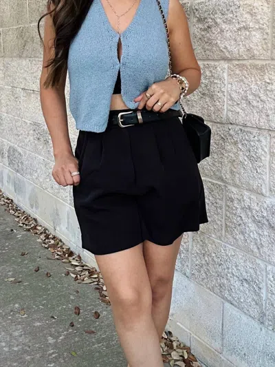 The Workshop Studio Chloe Tailored High Waist Shorts In Black In Black