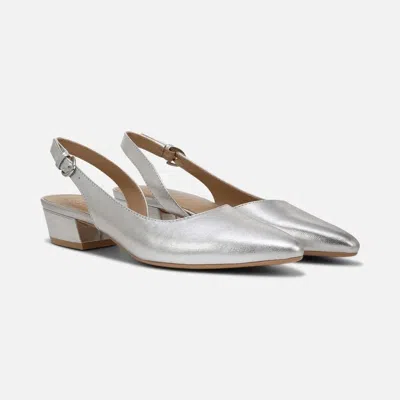 Naturalizer Banks F8333l4021 Flats Women's Silver Leather Slingback Gal2052 In Silver