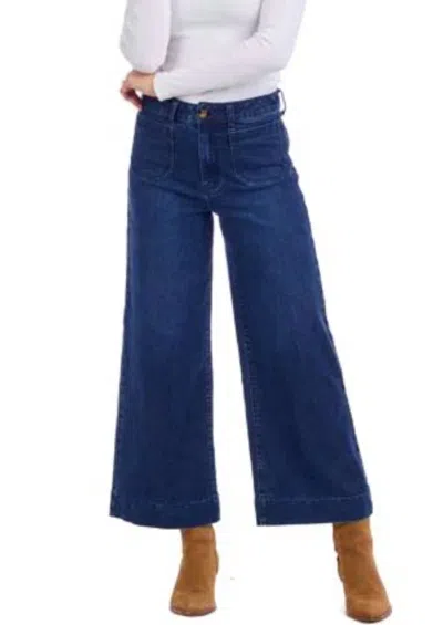 Mudpie Jake Wide Leg Pants In Blue In Blue