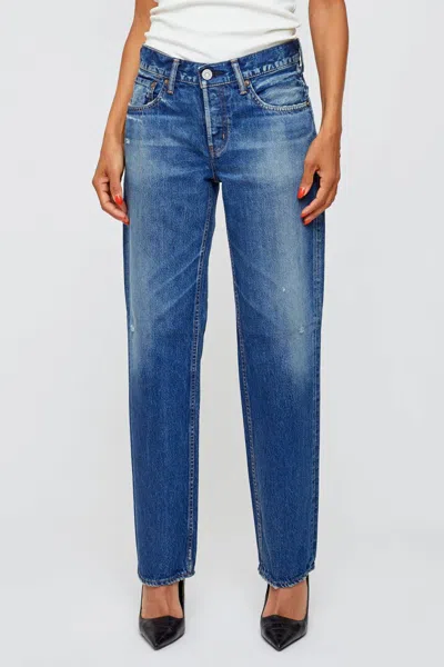 Moussy Ridgefield Straight Jeans In Blue In Blue