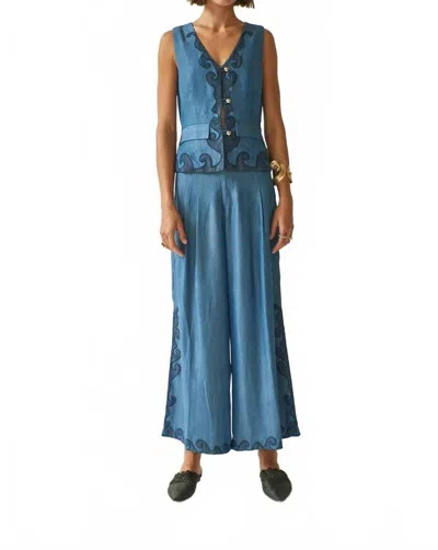 Carolina K Women's Len Pants In Tencel Denim In Blue