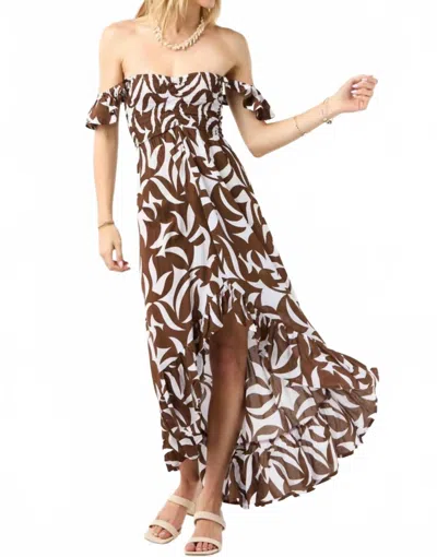 Tiare Hawaii Brooklyn Maxi Dress In Abstract Geo Coco In Brown