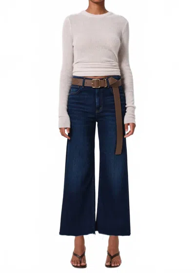 Citizen Of Humanity Lyra Wide Leg Crop Jeans In Lotus In Blue