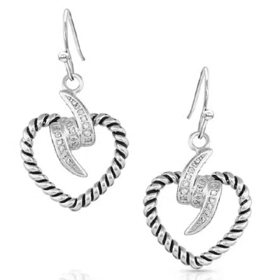 Montana Silversmiths Women's Electric Heart Earrings In Silver In Metallic