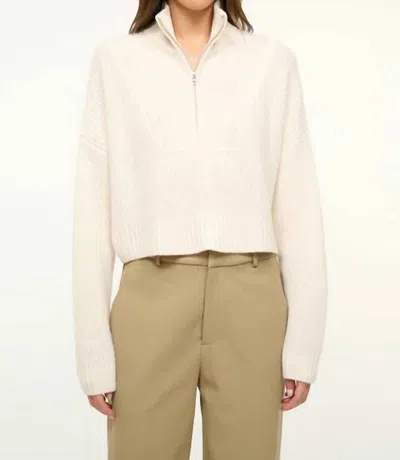 Staud Hampton Cropped Sweater In Ivory In Multi