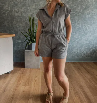 Blakeley Off-duty Scuba Romper In Gray In Gray