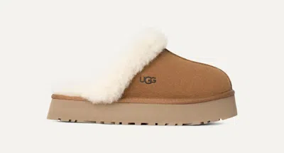 Ugg Disquette 1122550-che Slipper Women Chestnut Suede Sheepskin Platform Gug215 In Brown