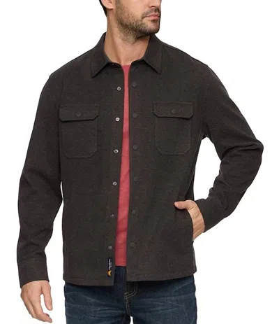 Flags & Anthem Hamlin Stretch Twill Shirt Jacket In Charcoal In Brown