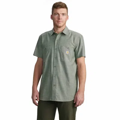 Carhartt Rugged Flex Shirt Men's Green Plaid Button Up Short Sleeve Jax189 In Green