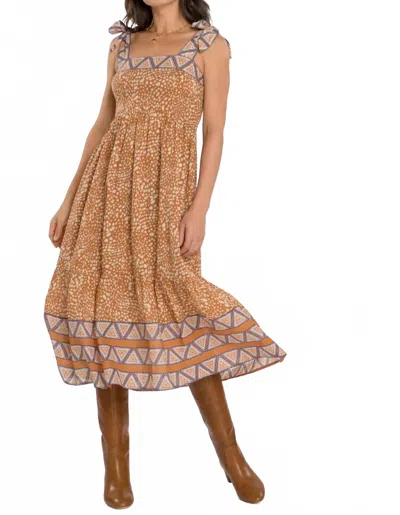 Elizabeth James The Label Doe Midi Dress In Animal Print In Multi