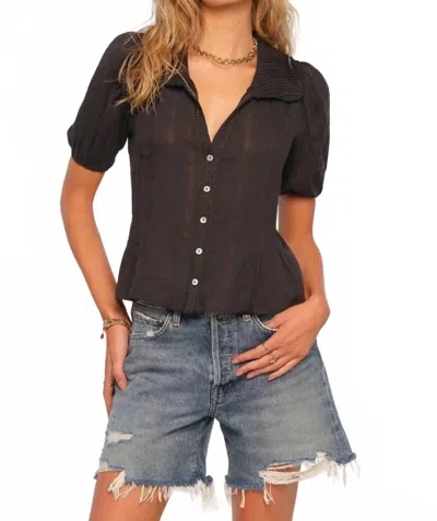 Heartloom Alpine Short Sleeve Blouse In Black In Black