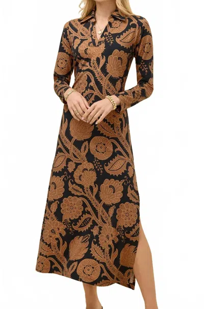 Spartina 449 Celia Guerard Midi Dress In Estate Vine In Brown