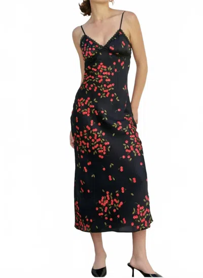 Dress Forum Fruit Punch Baby Hem Maxi Dress In Cherry In Black