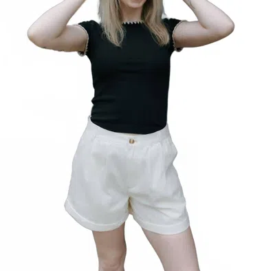 By Together Harleigh High-waisted Shorts In Cream In Multi