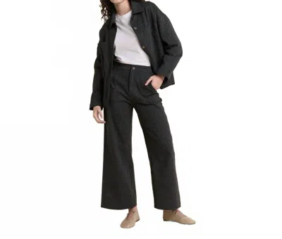 Little Lies Leopard Pattern Pants In Charcoal In Black