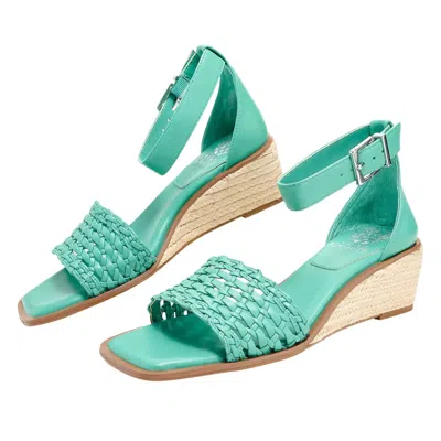 Vince Camuto Bretandi Sandals Women's Ocean Espadrille Wedge Heel Gal1342 In Green