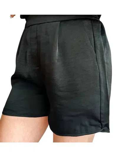 Deluc Pousos Satin Shorts In Black In Black