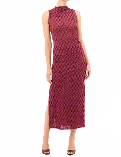 Misa Aisha Midi Skirt In Geo Sixty Mesh In Multi