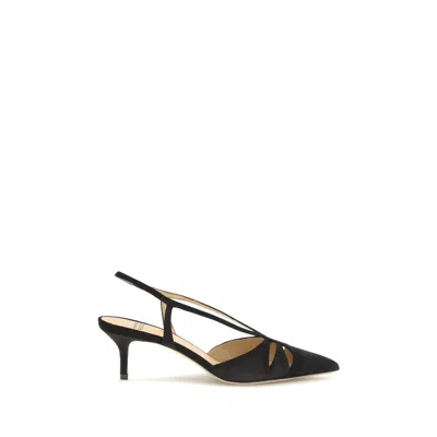 Francesco Russo Black Calf Leather Bos Taurus Mid Heel Pumps In Black