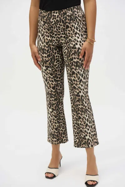 Joseph Ribkoff Animal Print Flare Trousers In Leopard In Multi