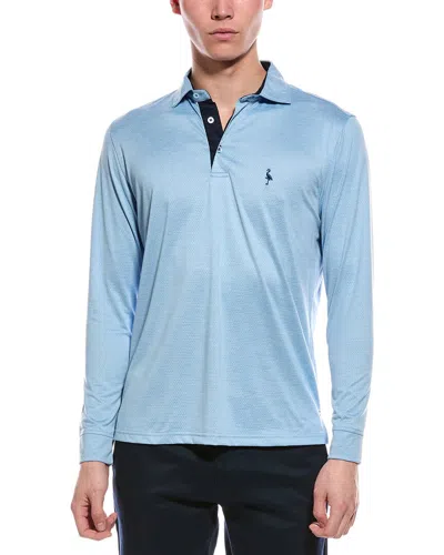 Tailorbyrd Performance Mesh Polo Shirt In Blue