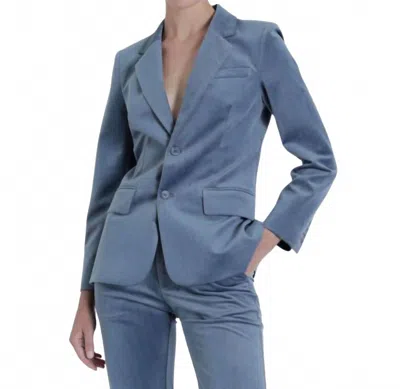 Karina Grimaldi Stella Corduroy Blazer In Stone In Blue