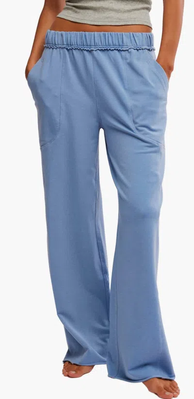 Free People Don't Wait Up Lounge Pants In Quiet Harbor In Multi
