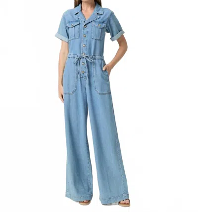 Paige Rumi Button Front Jumpsuit In Serenity In Blue
