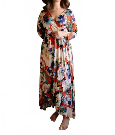 Emerald Collection Iris Faux Wrap Midi Dress - Plus In Multi In Multi