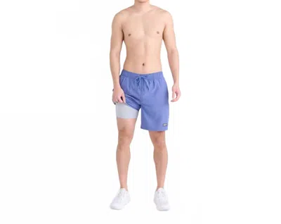 Saxx Oh Buoy 2-in-1 Volley Swim Short In Marlin Blue In Blue