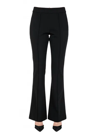 Hilton Hollis Miracle Stretch Flared Pintuck Pants In Black In Black